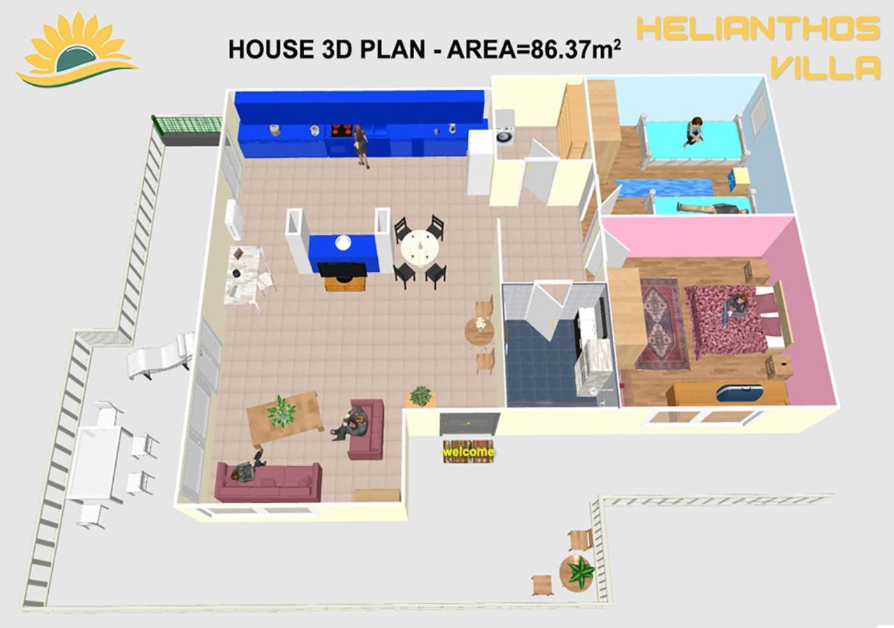 Helianthos Villa - Apartment No1 PalaiónTsiflíkion Buitenkant foto